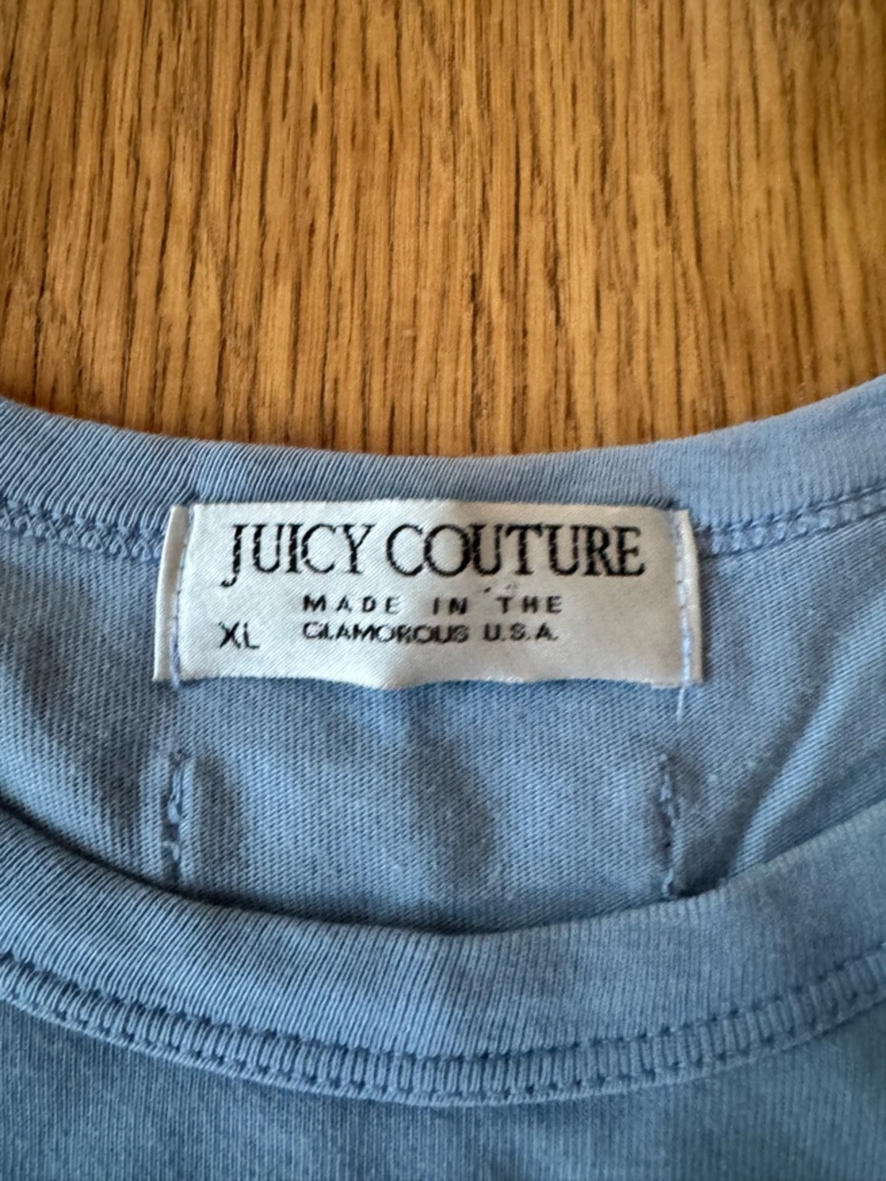 Juicy Couture Vintage Y2K Rare Tag Light Blue Short Sleeve T Shirt Viva La Juicy - Picture 3 of 6